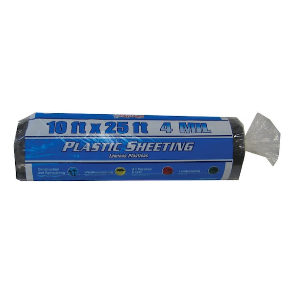 Film-Gard Film-Gard Plastic Sheeting 4 mil X 10 ft. W X 25 ft. L Polyethylene Black 1 pk 626161 - main